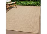 Outdoorteppich THE CARPET "Kansas", beige (natur), B:140cm H:1mm L:200cm, Polypropylen, Teppiche, Outdoorteppich, moderner robuster In und Outdoor Teppich Jute Look, Topseller