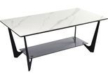 Couchtisch PAROLI, weiß (weiß, schwarz, weiß marmorisiert), B:110cm H:42cm T:60cm, Tische, Couchtisch