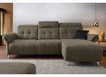 Ecksofa HOME AFFAIRE "Manhattan L-Form", grau (taupe), B:270cm H:102cm T:168cm, Kunstleder SOFTLUX;Flachgewebe (100% Polyester);Struktur (100% Polyester), Sofas, Ecksofa, 2 Sitze mit elektrischer Relaxfunktion, verstellbare Armlehnen