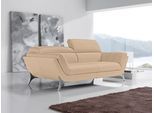 2,5-Sitzer EGOITALIANO "Sueli, extravagantes Design und erstklassiger Sitzkomfort", beige (champagner), B:218cm H:100cm T:110cm, Leder »NUVOLE« (Echtes Rindsleder). Halbnatürliches, halbnarbiges Rindsleder mit einer natürlichen Körnung von 1, 2 bis 1, 4 mm. Dieses Leder hat eine weiche, wachsartige Hand mit mattem Aussehen und einem Wolkeneffekt. Es handelt sich um ein Naturleder, das die ursprüng