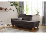 Recamiere HOME AFFAIRE "Conville", grau (fango), B:194cm H:84cm T:93cm, 100% Polyester, Sofas, Recamiere, incl. Kopfteilverstellung, Federkern, wahlweise mit Bettkasten