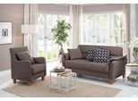 Sessel HOME AFFAIRE "Palmera, B: 70 cm", braun, B:70cm H:93cm T:75cm, 100% Polyester;Struktur (100% Polyester);Luxus-Microfaser in Lederoptik (100% Polyester), Sessel, Sessel, mit Federkern