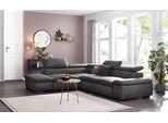 Ecksofa HOME AFFAIRE "Alberto L-Form", grau (anthrazit), B:272cm H:73cm T:226cm, 100% Polyester;Luxus-Microfaser weich (9)0% Polyester / 10% Polyamid;Luxus-Microfaser Vintageoptik (100% Polyester);Microfaser Antiklederoptik (100% Polyester), Sofas, Ecksofa, mit Kopfteilverstellung, wahlweise mit Bettfunktion