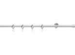 Gardinenstange GOOD LIFE "CAP" Gr. 3, grau (chromfarben), L:380cm Ø:16mm, Kunststoff, Metall, Gardinenstangen, Gardinenstange, mit Ringen