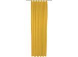 Vorhang WIRTH "Umea" Gr. 1, gold (goldfarben), B:132cm H:145cm, Jacquard, Polyester, Gardinen, Vorhang