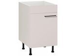 Spülenschrank WIHO KÜCHEN "Nisos", beige (front: cashmere, korpus: cashmere), B:50cm H:86,5cm T:58cm, Schränke, Spülenschrank, 50 cm breit, mit verstellbaren Füßen, ohne Arbeitsplatte