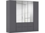 Drehtürenschrank OTTO HOME "Kleiderschrank Schrank Garderobe AGORDO mit Dekor- oder Hochglanzfront", grau (graumetallic), B:226cm H:210cm T:54cm, Holzwerkstoff, Schränke, Drehtürenschrank, mit Außenschubkästen, in 7 Breiten und 2 Höhen MADE IN GERMANY