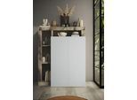 Schuhschrank HOME AFFAIRE "Hamburg, Breite 108 cm", weiß (weiß, pero), B:108cm H:138cm T:35cm, Schränke, Schuhschrank, Höhe 138 cm