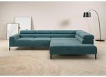 Ecksofa HOME AFFAIRE "Antonelli, L-Form, inkl. Kopfteilverstellung, Breite 312 cm", blau (petrol), B:312cm H:71cm T:219cm, 95% Polyester, 5% Nylon, Sofas, Ecksofa, mit elektrischer Sitztiefenverstellung, in Cord, petrol