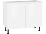 Unterschrank KOCHSTATION "KS-Avio", weiß (weiß hochglanz), B:100cm H:87cm T:58,4cm, Schränke, Unterschrank, hochwertige Hochglanz-Fronten und höhenverstellbare Füße, Breite 100cm