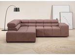 Ecksofa HOME AFFAIRE "Ancona, incl. Kopfteilverstellung + 3 Zierkissen, L-Form, Breite 249cm", rosa (altrosa), B:249cm H:70cm T:215cm, 95% Polyester, 5% Nylon, Sofas, Ecksofa, wahlw. motorische Sitztiefenverstellung, B/T 249/215 cm, OTTOs Choice
