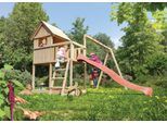 Spielturm KONIFERA "Finni", beige (natur, rot), Spieltürme, KinderB:347cm H:291cm T:264cm, Holzwerkstoff, Spielturm, BxTxH: 347x264x291 cm, B:347cm H:291cm T:264cm