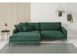 Ecksofa HOME AFFAIRE "Downtown, B/T/H: 272/190/84 cm L-Form", grün, B:272cm H:84cm T:190cm, 95% Polyester, 5% Nylon, Sofas, Ecksofa, weicher Sitzkomfort auch in Cord und Bouclé, incl. Zierkissen