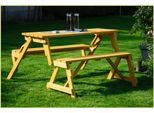 Gartentisch DOBAR "2 in 1", gelb, B:138cm H:77cm T:144cm, Tische, Gartentisch, BxTxH: 138x144x77 cm