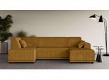 Wohnlandschaft HOME AFFAIRE "TAMMO", gelb, B:296cm H:80cm T:162cm, 100% Polyester, Sofas, Wohnlandschaft, U-Form
