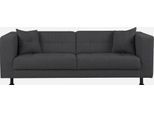 3-Sitzer HOME AFFAIRE "Bengo", grau (anthrazit), B:202cm H:68cm T:88cm, Sofas, 3-Sitzer, mit Steppung im Sitz- und Rückenbereich, incl. Zierkissen