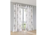 Vorhang KUTTI "Belinda" Gr. 4, grau (taupe, grau), B:135cm H:245cm, Ausbrenner, Polyester, Viskose, Gardinen, Vorhang, Gardine, halbtransparent, Ausbrenner, bedruckt, Viskose-Polyester