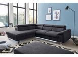 Ecksofa COTTA "Komaris L-Form, B: 249 cm", grau (lava), B:249cm H:72cm T:100cm, Microfaser PRIMABELLE (100% Polyester);Kunstleder SOFTLUX;Feinstruktur (100% Polyester);Kunstleder SOFTLUX/Struktur (100% Polyester);NaturLEDER, Sofas, Ecksofa, mit Kopfteilverstellung, optional Bettfunktion, Bettkasten & Licht