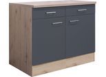 Unterschrank FLEX-WELL "Morena", grau (basaltgrau, san remo eiche), B:100cm H:85cm T:60cm, Holzwerkstoff, Schränke, Unterschrank, (B x H x T) 100 x 85 x 60 cm, für viel Stauraum