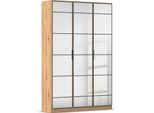 Drehtürenschrank RAUCH "Kleiderschrank Schrank Garderobe Schlafzimmerschrank ACERO", braun (eiche artisan), B:136cm H:210cm T:41cm, Holzwerkstoff, Schränke, Drehtürenschrank, Spiegelfront in moderner Loft-Optik MADE IN GERMANY