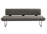 Polsterbank K+W KOMFORT & WOHNEN "Longbeach", braun (schlamm), B:224cm H:89cm T:71cm, Sitzbänke, Polsterbank, mit Metallkufen in schwarz Struktur, in der Breite 204cm oder 224cm