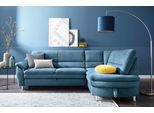 Ecksofa SIT & MORE "Cardoso L-Form", blau (azur), B:250cm H:90cm T:175cm, Luxus-Microfaser (90% Polyester, 10% Polyamid);Flachgewebe (100% Polyester);Struktur (100% Polyester), Sofas, Ecksofa, mit Federkern, wahlweise mit Bettfunktion und Schubkasten