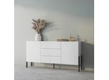 Sideboard OTTO HOME "Jukon, Breite 150 bzw.180 cm, moderne grifflose Kommode", weiß, B:180cm H:90cm T:40cm, Sideboards, Sideboard, Schubladenschrank 2 Türen/3 Schubkästen, push-to-open-Funktion