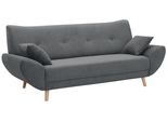 Polstergarnitur HOME AFFAIRE "Basta", grau (dunkelgrau), H:80cm T:82cm, 100% Polyester, Sitzmöbel-Sets, Polstergarnitur, Komfortable Wellenunterfederung
