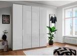 Falttürenschrank WIEMANN "Monaco", grau (kieselgrau, dekor, glas weiß), B:197,3cm H:216cm T:58cm, Floatglas, Holzwerkstoff, Schränke, Falttürenschrank, mit Glasfront sowie hochwertigen Beschlägen
