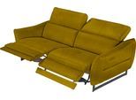 2,5-Sitzer EGOITALIANO "Dafne, elegantes Designsofa mit hohem Sitzkomfort", grün (pistazie), B:208cm H:97cm T:108cm, Luxus-Micofaser Lederoptik (100% Polyester) ist ein neues technisches Gewebe mit einem visuellen und taktilen Aspekt, der dem Nubuk sehr nahe kommt, mit innovativen Eigenschaften. Seine außerordentliche Weichheit kommt von einem exklusiven Produktionsprozess, der Unreinheiten und Un
