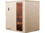 Sauna WEKA "Halmstad", beige (natur), Bio-Ofen, externe Steuerung, 7,5 kW, Saunen, Sauna, 7,5 kW Bio-Ofen mit digitaler Steuerung