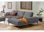 Ecksofa W.SCHILLIG "run, Designsofa mit tollem Sitzkomfort, bequem, L-Form", grau (grau w82), B:319cm H:88cm T:178cm, Longlife Xtra-Leder Z73: Naturwalkleder der Luxusklasse aus den erlesensten Rohhäuten. Hautstärke 1, 1 – 1, 3 mm;ROHLEDER Jacquard-Flachgewebe Q2 W60 (63% Polyester, 37% Polyacryl);ROHLEDER Chenille-Flachgewebe Q2 W77 (68% Polyacryl, 32% Polyester);Stoff S37 (100% Polyester), Sofas