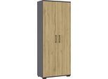 Aktenschrank GERMANIA "Profi 3.0", grau (graphit, grandson, eiche, nachbildung), B:80cm H:200cm T:40cm, Holzwerkstoff, Schränke, Aktenschrank, erhältlich in zwei Höhen