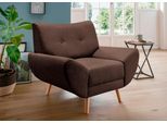 Sessel HOME AFFAIRE "Basta", braun (dunkelbraun), B:112cm H:80cm T:82cm, (100% Polyester) Struktur fein (100% Polyester) Chenille, Sessel, Sessel