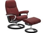 Relaxsessel STRESSLESS "Consul", rot (cherry paloma), B:91cm H:102cm T:79cm, Leder BATICK: BATICK ist ein leicht korrigiertes, durchgefärbtes und genarbtes Möbelleder, bei dem die meisten Unebenheiten und Spuren in der Regel entfernt wurden.;Leder PALOMA: PALOMA ist ein durchgefärbtes Semianilin-Möbelleder mit natürlicher Narbung.;ROHLEDER Stoff Q2 FARON: Ein fester zuverlässiger Bouclé mit einem