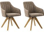 Drehstuhl HOME AFFAIRE "Formentor", braun (schlamm, eichefarben), B:58cm H:86cm T:46cm, Polyester, Stühle, Drehstuhl, mit Rückensteppung
