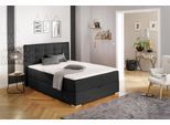 Boxbett HOME AFFAIRE "Olivet mit Bettkasten", grau (anthrazit), B:154cm L:230cm, Komplettbetten, Boxbett, in 4 Farben, 4 Breiten, 2 Matratzenarten, auch in Überlänge 220 cm
