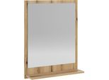 Badspiegel HOME AFFAIRE "Oslo, Spiegel in Eiche Evoke, Wandspiegel im skandinavischen Design", braun (eiche evoke), B:60cm H:65cm T:16cm, Holzwerkstoff, Spiegel, Badspiegel, mit Ablagefläche, 60 cm breit