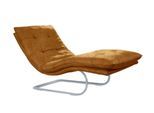 Relaxliege W.SCHILLIG "daily dreams", gelb (brandy s37), B:75cm H:91cm T:170cm, Stoff S37 (100% Polyester), Sofas, Relaxliege, in Waffelkissen-Optik, wahlweise mit Motor, silber matt, in 2 Breiten