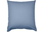 Kissenbezug JANINE "PIANO 0125 31 80x80", blau (denimblau), B:40cm L:40cm, Mako-Soft-Seersucker, Obermaterial: 100% Baumwolle, Kissenbezüge, Kissenbezug, mit Reißverschluss
