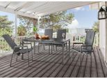 Garten-Essgruppe DESTINY "COSTA CREMONA", grau (anthrazit), Sitzmöbel-Sets, Garten-Essgruppe, 4 Hochlehner Textilene, 1 Tisch 160x90x74 cm