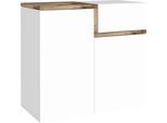 Schuhschrank HOME AFFAIRE "Zet", weiß (weiß hochglanz, ahorn pereira), B:80cm H:80cm T:40cm, FSC-zertifizierter Holzwerkstoff, Schränke, Schuhschrank, Breite 80 cm