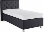 Boxspringbett, grau (anthrazit), B:114cm L:210cm, Bezug Unterbox und Kopfteil: Strukturstoff (77% Polyester und 23% Viskose);Bezug Obermatratze 100% Polyester, WESTFALIA SCHLAFKOMFORT, Komplettbetten, Boxspringbett, in diversen Ausführungen