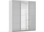 Schwebetürenschrank OTTO HOME "Kleiderschrank Kleiderschränke Schrank Garderobe AGORDO mit Glasfront", grau (seidengrau, glas seidengrau), B:203cm H:229cm T:62cm, Holzwerkstoff, Schränke, Schwebetürenschrank, durchdachte Innenausstattung, in 4 Breiten und 2 Höhen MADE IN GERMANY