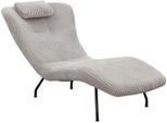 Relaxsessel SALESFEVER "Komfortabler Sessel zum Entspannen", grau, B:77cm H:94cm T:180cm, 100% Polyester, Edelstahl, Sessel, Relaxsessel, Moderne Relaxliege: Gemütlichkeit trifft Cord-Bezug