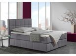 Boxspringbett HOME AFFAIRE "Casano", grau (anthrazit), B:152cm L:215cm, Strukturstoff-Bezug (100% Polyester), Komplettbetten, Boxspringbett, mit feiner Steppung, in 3 Matratzenarten, 2 Härtegraden und 5 Farben