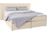 Boxspringbett "Yuma", beige, B:213cm L:213cm, 100% Polyester, LEGER HOME BY LENA GERCKE, Komplettbetten, Boxspringbett, incl. Topper, in 4 Breiten, 3 Matratzenarten und je 2 Härtegraden