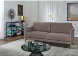2-Sitzer "CR.450, Designsofa, Loungesofa", beige (beigegrau 534, 26), B:150cm H:85cm T:95cm, NaturLEDER OSKAR (echtes Rindsleder);Chenille COCO (72% Polyester 15% Baumwolle 13% Polyacryl), CREATION BY ROLF BENZ, Sofas, 2-Sitzer, Armlehne sehr schmal, Alugussfüße in umbragrau, Breite 150 cm