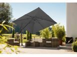 Ampelschirm SCHNEIDER SCHIRME "Rhodos Twist", grau (anthrazit), Obermaterial: 100% Polyester, Standschirme, Ampelschirm, mit Schutzhülle, ohne Wegeplatten