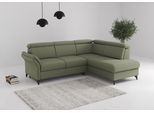 Ecksofa SIT & MORE "Glendale, L-Form", grün (olive), B:247cm H:84cm T:193cm, 95% Polyester, 5% Polyamid, Sofas, Ecksofa, inkl. Kopfteilverstellung, wahlweise mit Vorziehsitz und Bettkasten